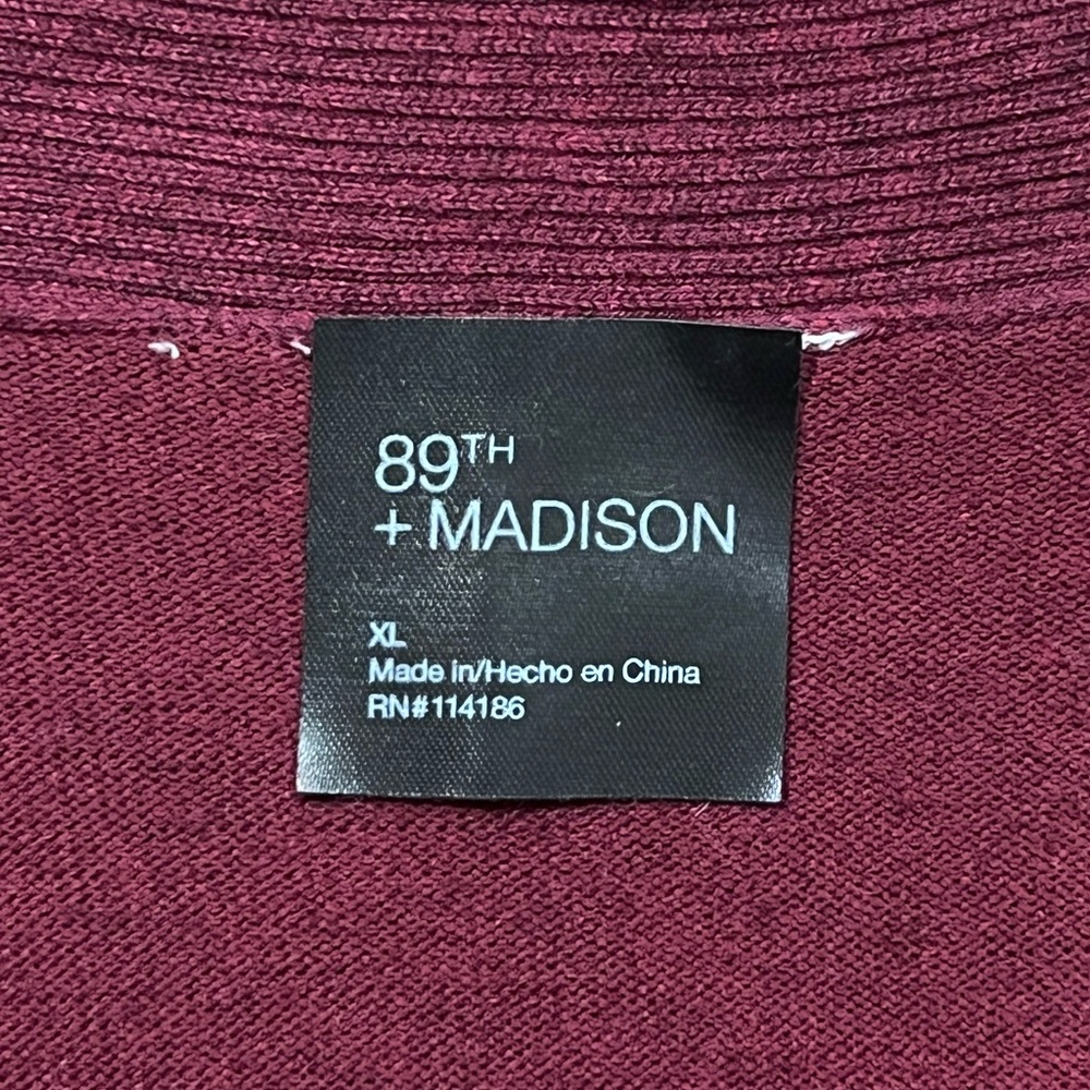 89TH & MADISON Women’s Ribbed Long Sleeve Drape Open Cardigan (Size: XL) EUC - Picture 4 of 9